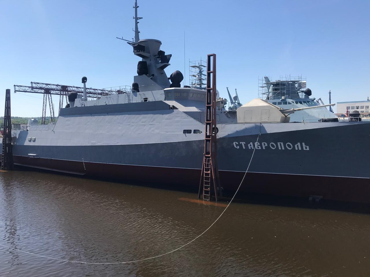 Новый ракетный корабль «Ставрополь», спущенный на воду в Татарстане, усилит  Балтийский флот